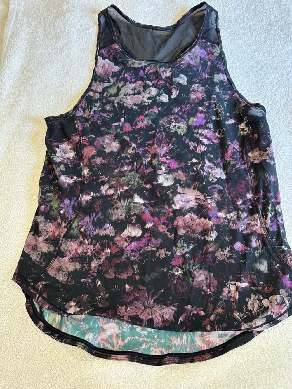 Lululemon Floral Print Racerback Tank Top - Black/Purple 4,6?